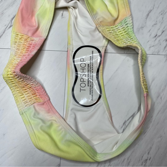 New! Topshop Side Smocked Rainbow Swim Bikini Bottom 8 - Picture 7 of 9
